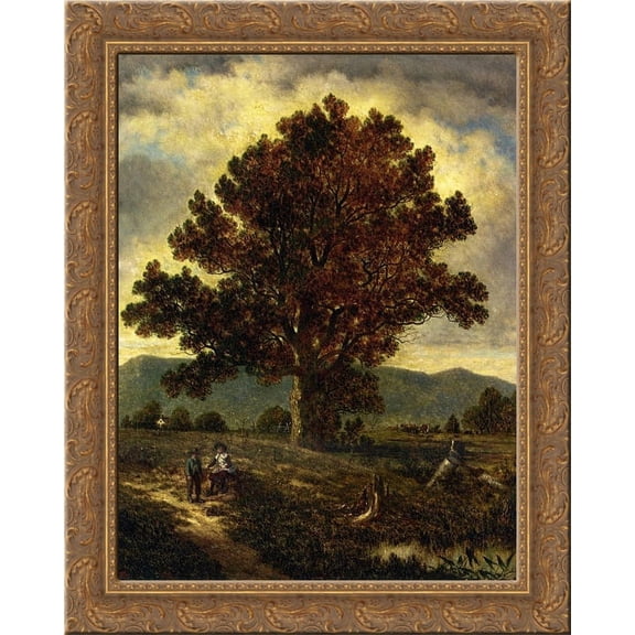 The Pathway Home 24x20 Gold Ornate Wood Framed Canvas Art by David Johnson