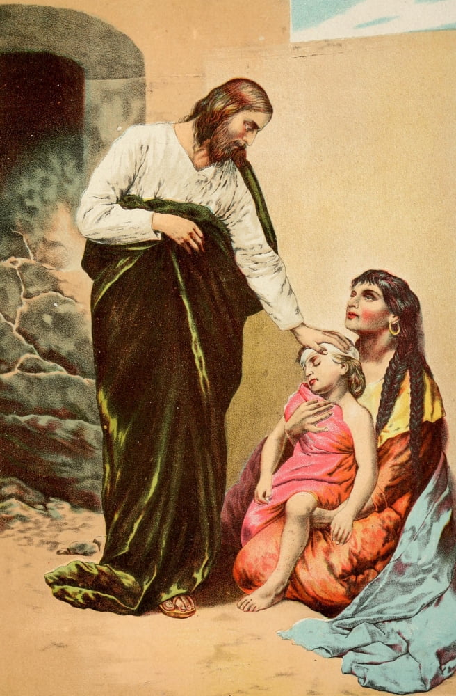The Pathway of Life 1888 Jesus the healer of all ills Canvas Art - Unknown (18 x 24)