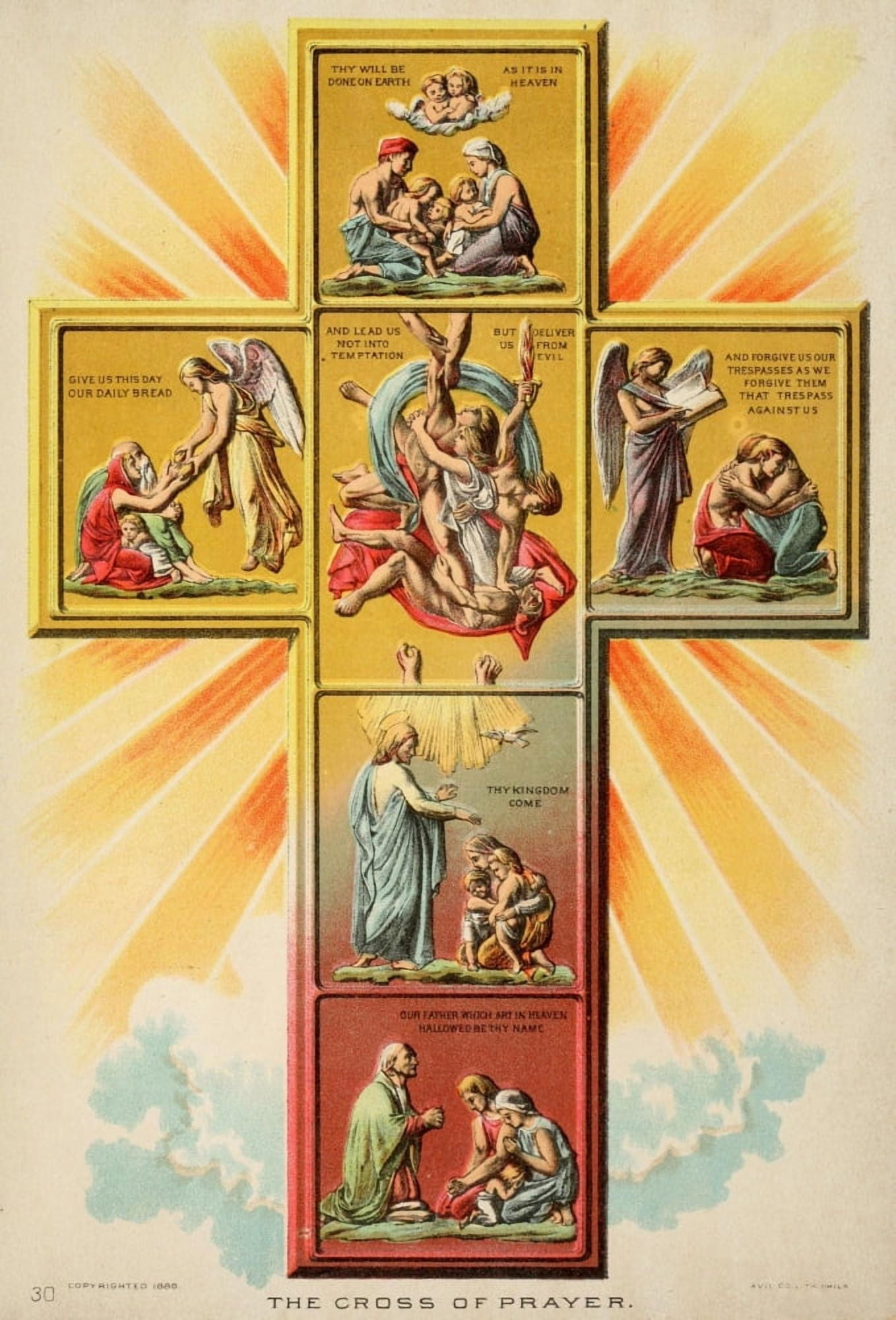 The Pathway of Life 1888 The Cross of Prayer Canvas Art - Unknown (24 x 36)
