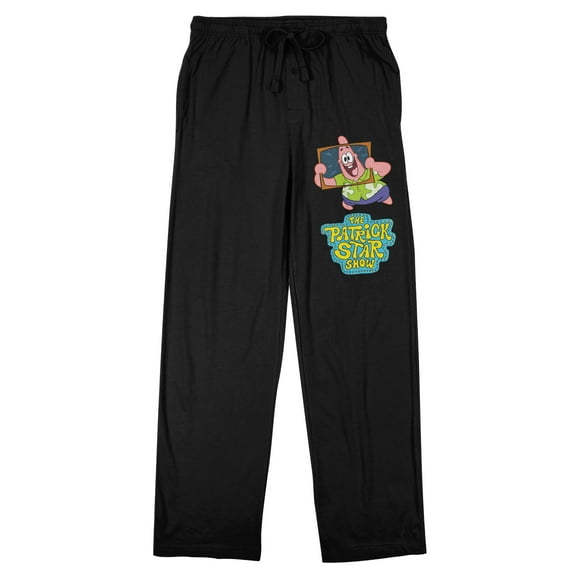 The Patrick Star Show Patrick & Logo Men's Black Sleep Pajama Pants-XXL
