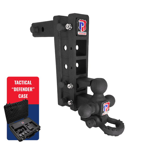 The Patriot - 10-Way+ 3-Ball Mount w/ Adjustable Stacked Receivers - 2" Hitch 30K Texture Accent