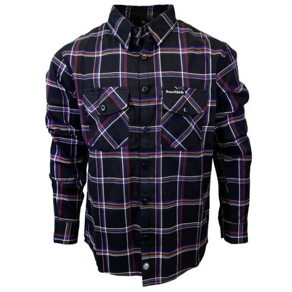 The "Patriot" Red, White, Blue & Black Flannel (Hidden Snap Collars)