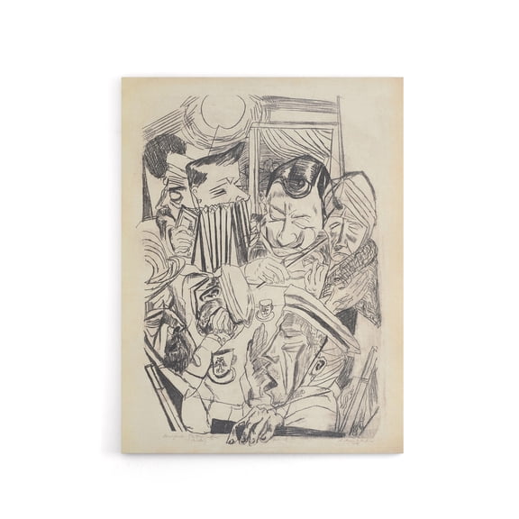 The Patriotic Song Pencil Drawing Beckmann Canvas Wall Art 24x32"