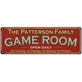 thumbnail image 1 of The Patterson Family Red Game Room Metal 8x24 Sign 108240038932, 1 of 1