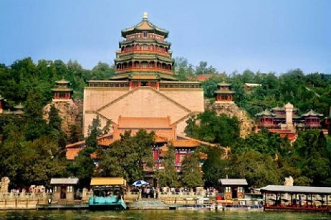 The Pavilion of Buddhist Fragrance at the Summer Palace Beijing China Canvas Art - Miva Stock DanitaDelimont (15 x 10)