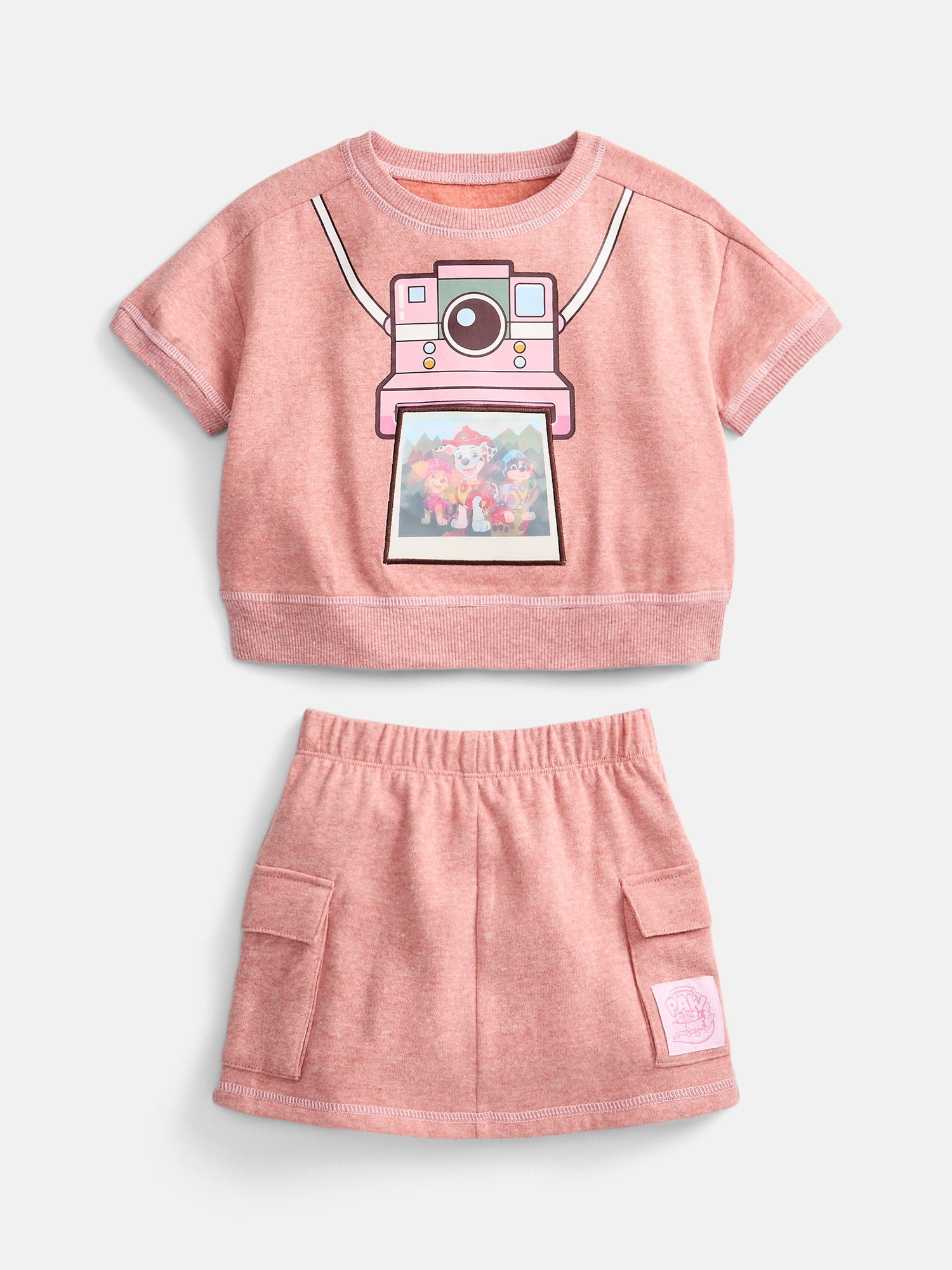 Paw Patrol Movie Toddler Girls’ Graphic Top and Cargo Skirt Set, 2-Piece, Sizes 12M-5T