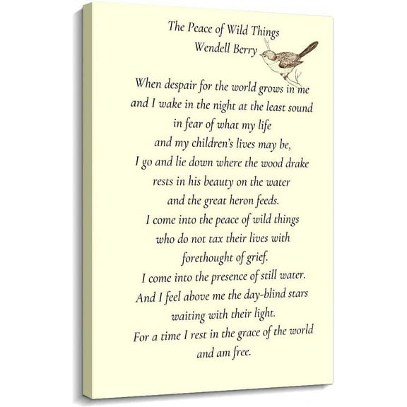The Peace of Wild Things Poem Wall Art Deco Posters