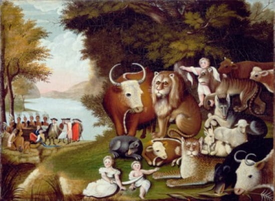 The Peaceable Kingdom Edward Hicks 1780-1849 American Worcester Art Museum Worcester Massachusetts Canvas Art - (18 x 24)