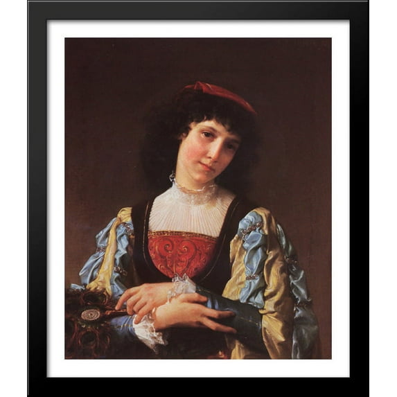 The Peacock Fan 28x34 Large Black Wood Framed Print Art by Emile Munier