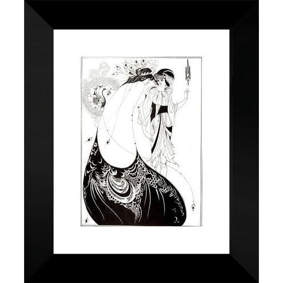 The Peacock Skirt 15x18 Framed Art Print by Beardsley, Aubrey