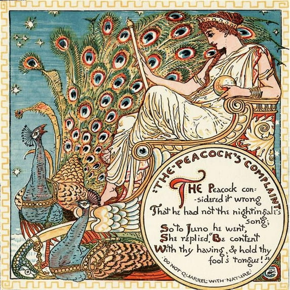 The Peacocks Complaint From The Book Babys Own Aesop By Walter Crane Published C1920 Poster Print