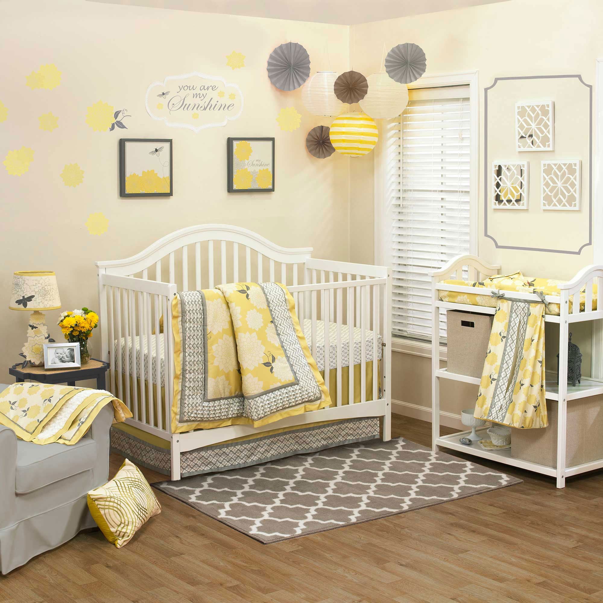 The Peanut Shell Stella 4 Piece Crib Bedding Set Walmart