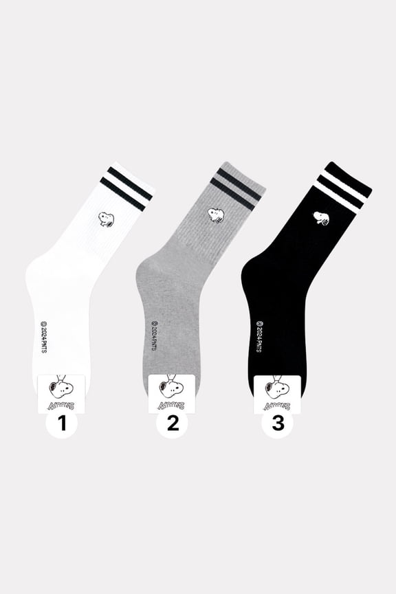 Snoopy Men and Women Cartoon Character Series Licensed Socks Assorted Colors 3 Pack Set Collection