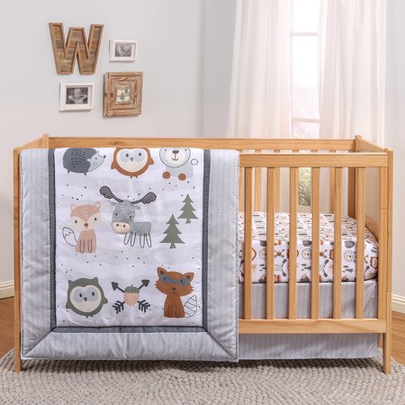 The Peanutshell 3 Piece Nursery Bedding Sets, with Quilt, Fitted Sheet, Dust Ruffle