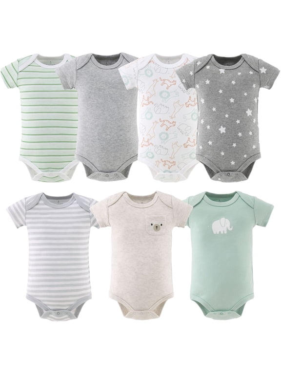Baby Bodysuit Pack with Safari Design, Unisex Baby Clothes for 12-18 Months, 4-Pack