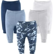 The Peanutshell Baby Boy Pants, 5-Pack, Blue Camo