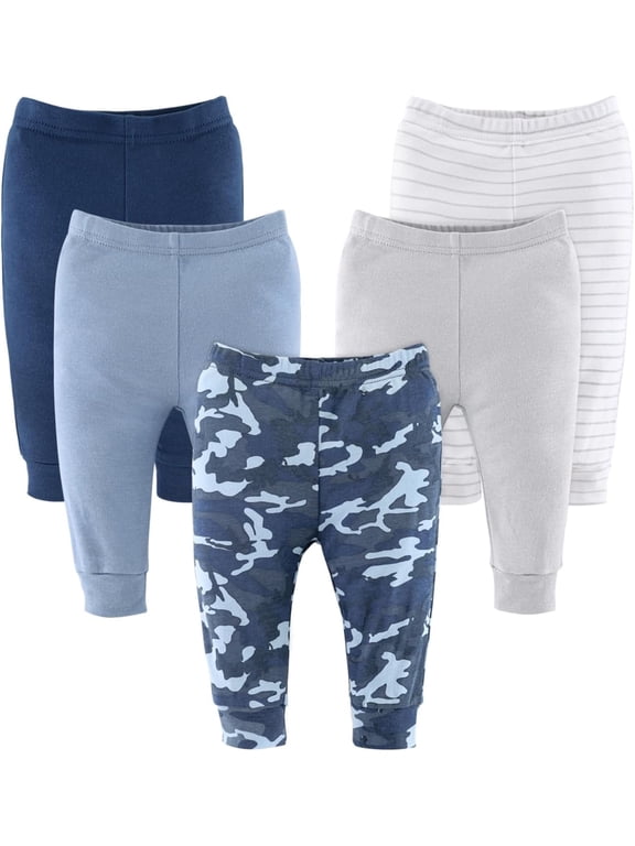 Baby Boy Pants, 5-Pack, Blue Camo
