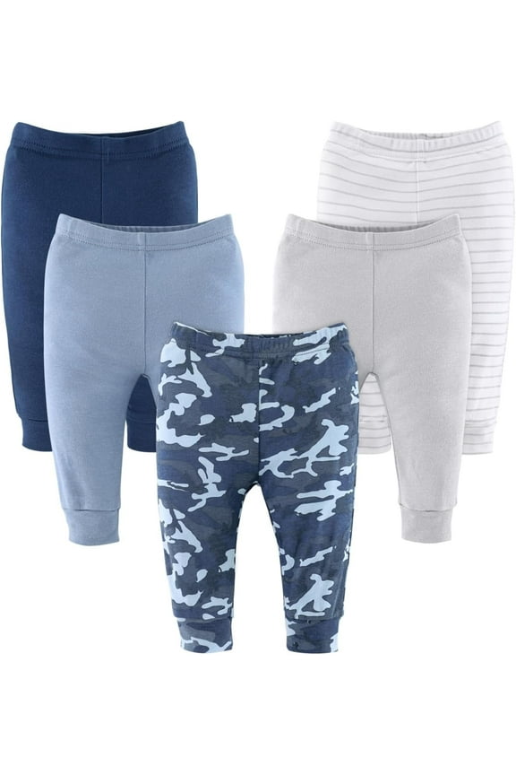 Baby Boy Pants, 5-Pack, Blue Camo