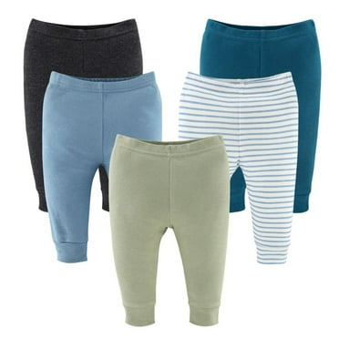 The Peanutshell Baby Boy Pants, Neutral Basics Baby Pants for Boys 0-3 Months, 5-Pack