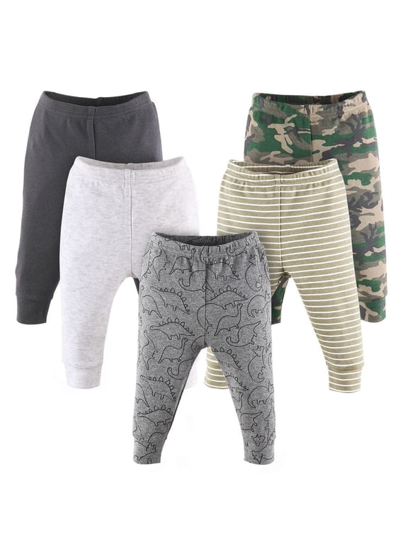 Baby Boy Pants Set, 5 Pack, Camo & Dino