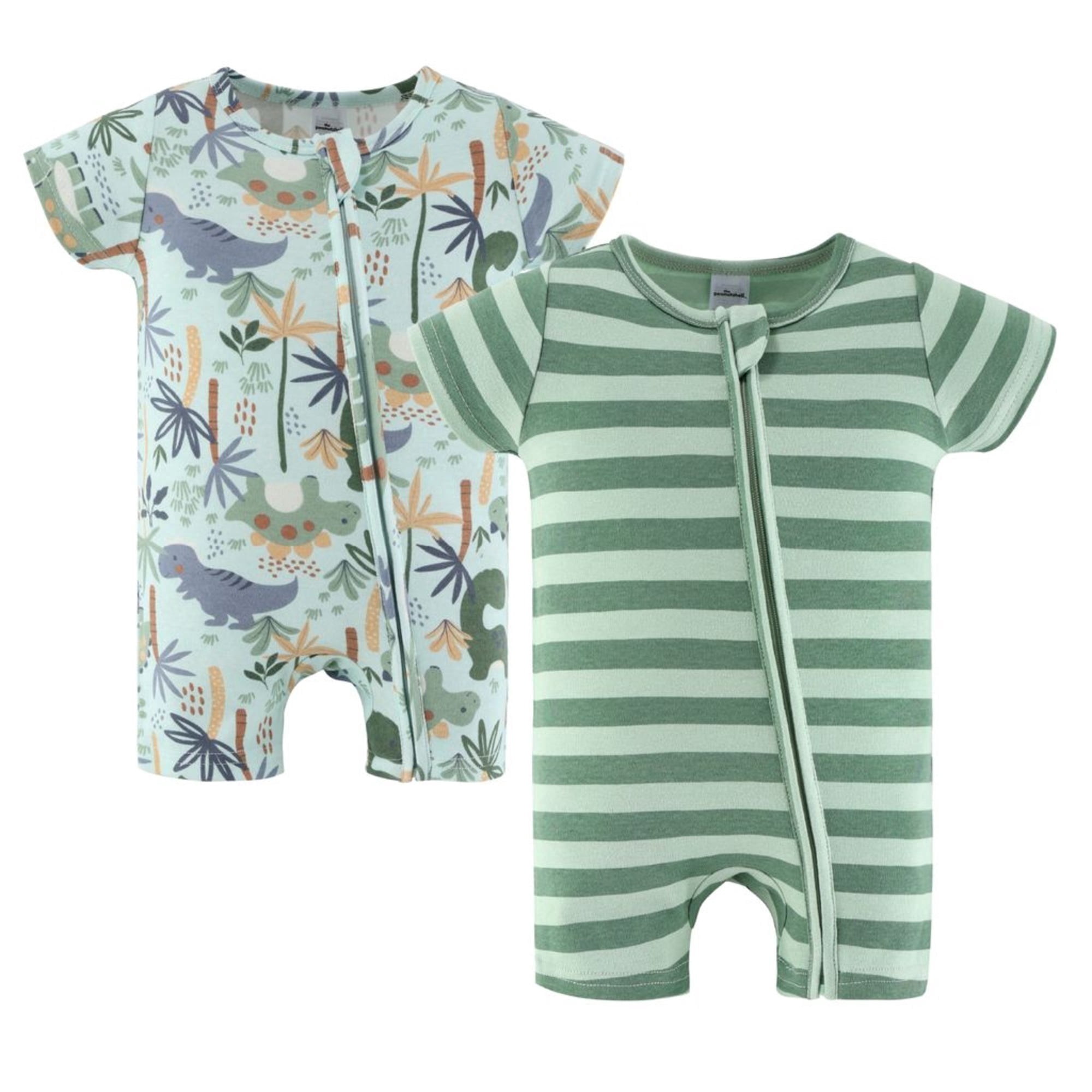 The Peanutshell Baby Boy Rompers Set, Green Dino Cotton Outfit, 12 ...