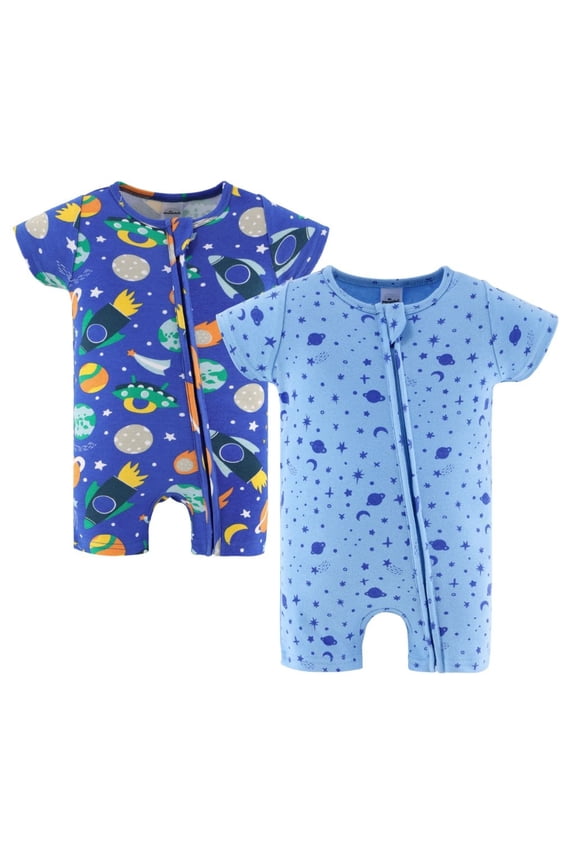Baby Rompers Set, Baby Boy Rompers for 12 Months, Space Design, 2-Pack