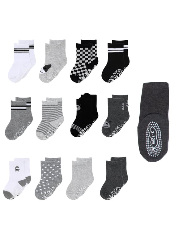 Baby Boys 12pk Organic Cotton Socks, Boy Buddies, 3-12 Months