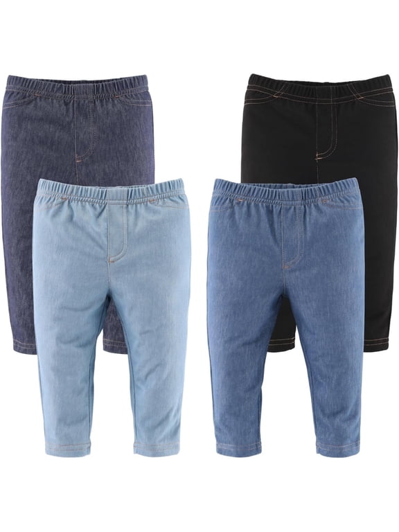 Baby Jeggings for Boys and Girls, 4-Pack