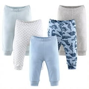 The Peanutshell Baby Pants for Boys 5-Pack Blue Dinosaurs