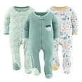 thumbnail image 1 of The Peanutshell Baby Sleep n Play Footed Pajamas for Boys or Girls, Green Dino, 3-Pack, 6-9 Months, 1 of 6