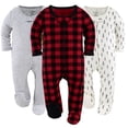 thumbnail image 1 of The Peanutshell Sleep n Play Footed Baby Pajamas Sleepwear Set, 0-3 Months, Gray, 3-Pack, 1 of 6