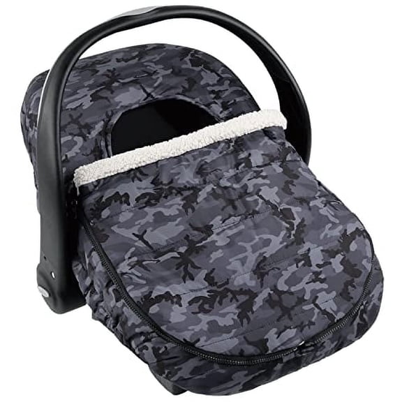 The Peanutshell Car Seat Cover, Winter Carseat Canopy, Car Seat Cover for Baby Boys, Black Camo