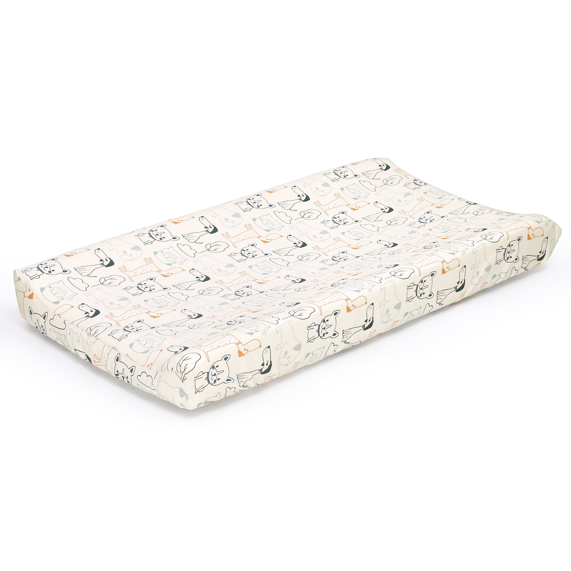 The Peanutshell Changing Pad Cover for Baby Boys or Baby Girls, Pug