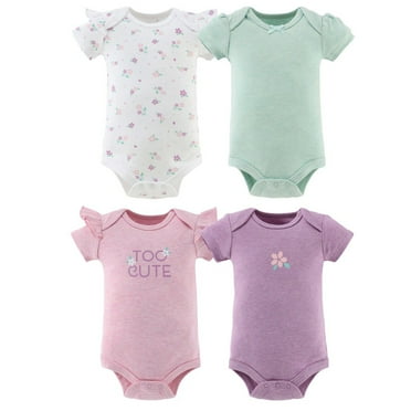The Peanutshell Cherry Blossom Baby Set Baby Bodysuit for Newborns, 4-Pack