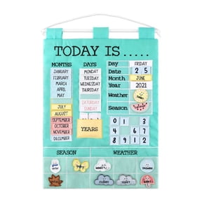 The Peanutshell Educational Wall Calendar for Children, Multicolor Classroom Decorations, 16 x 21