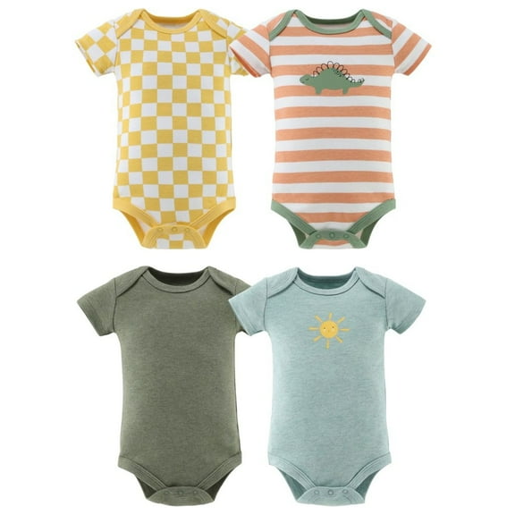 The Peanutshell Cozy Neutrals Baby Set Baby Bodysuit for 9-12 Months, 4-Pack