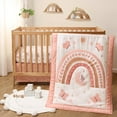 thumbnail image 1 of The Peanutshell Crib Bedding Set for Baby Girls, Boho Rainbow, 3 Pieces, 1 of 6