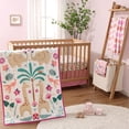 thumbnail image 1 of The Peanutshell Crib Bedding Set for Baby Girls, Bright Safari, 5 Pieces, 1 of 7