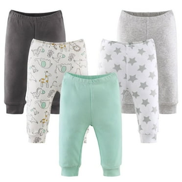 The Peanutshell Elastic Waistband Soft Pull-On Cotton, Pants 5 Pack Unisex