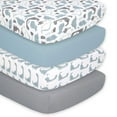 thumbnail image 1 of The Peanutshell Fitted Crib Sheets for Baby Boy or Baby Girl, 4 Pack Set, Blue Dino, 1 of 8