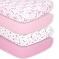 thumbnail image 1 of The Peanutshell Fitted Crib Sheets for Baby Girls, 4 Pack Set, Pink Butterfly, 1 of 8