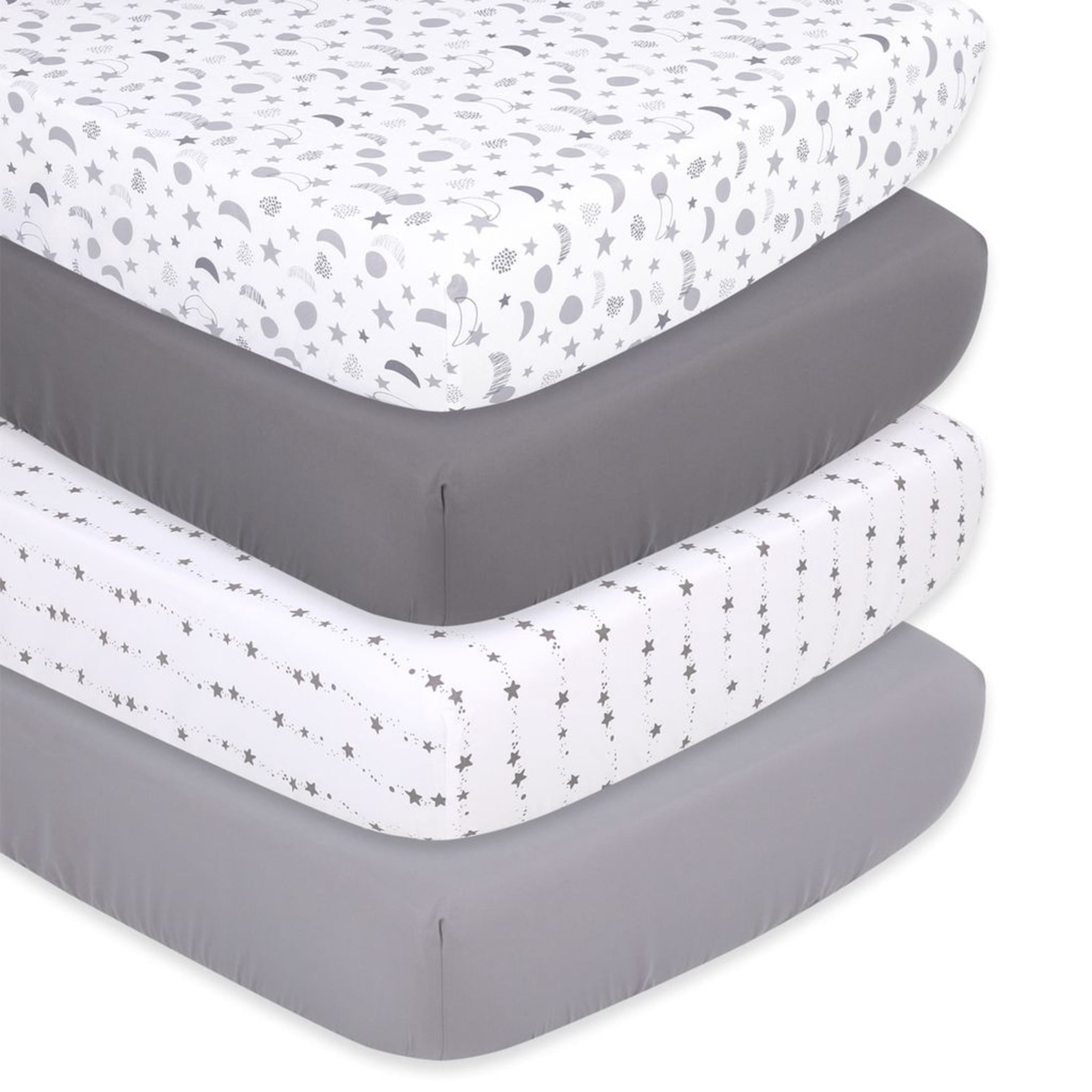 The Peanutshell Gray Celestial Galaxy Microfiber Sheet Sets, Crib, Washable (4 Pieces )