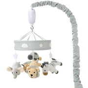 The Peanutshell Safari Musical Baby Mobile Crib with 12 Soothing Lullabies, Grey Safari Celestial