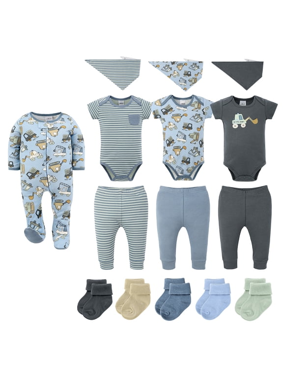 Little Digger 15-Piece Baby Boy Clothes Set, 0-3 Months