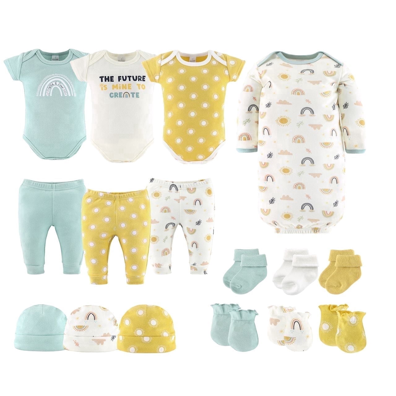 Sunny Side Up Baby Layette Set, Baby Clothes for Boys and Girls, 0-3 Months, 16 Piece Set