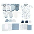 thumbnail image 1 of The Peanutshell Newborn Layette Gift Set for Baby Boys or Girls, 23 Piece Essentials, Blue Stars, Stripes, and Animals, 0-3 Months, 1 of 9