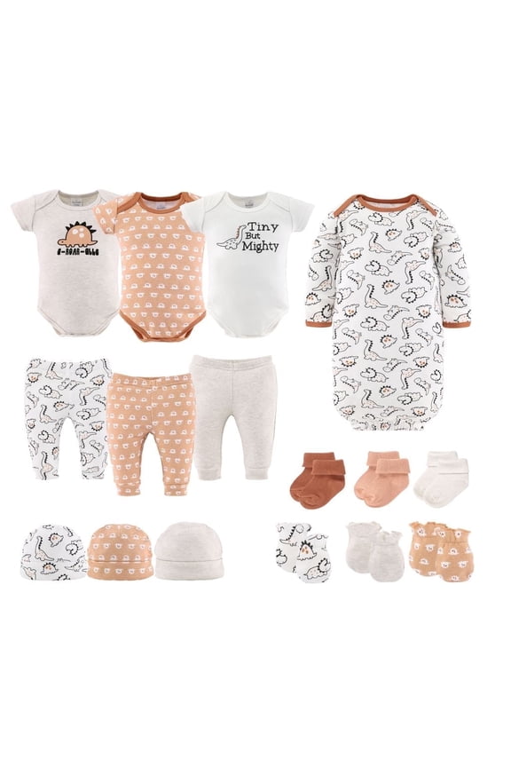 Newborn Layette Gift Set for Baby Boys or Girls, Tiny Dino, 16 Essential Pieces,0-3 Months