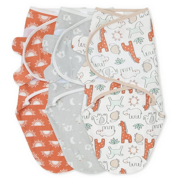 The Peanutshell Newborn Swaddles for Baby Boys and Girls, 3 Pack Set, Desert Safari