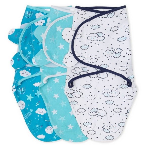 The Peanutshell Newborn Swaddles for Baby Boys and Girls, 3 Pack Set, Twinkle Twinkle