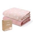 thumbnail image 1 of The Peanutshell Organic Cotton Bassinet Sheets, Bed Sheets for Baby Boys and Girls, Pink Bouquet Solid Pink, 2 Pack, 1 of 8